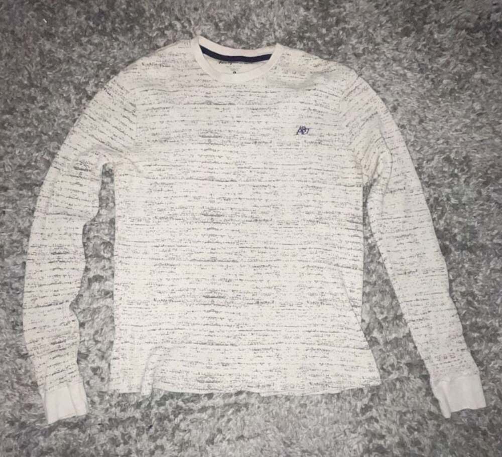 Aeropostale Men's Long Sleeve Space-Dyed Waffle Knit Thermal Crew Neck Shirt